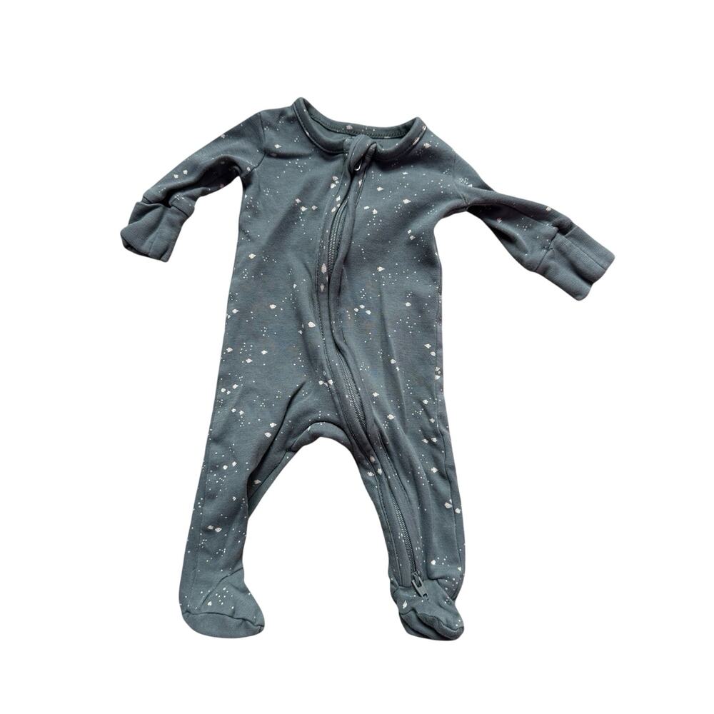 Colored Organics Organic Cotton Gray Star Splatter Zip Coverall Newborn